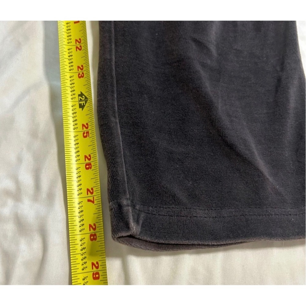 Vintage Velour Track Pants Gray Cotton Blend Straight Leg Lounge Trousers Medium - Picture 4 of 8